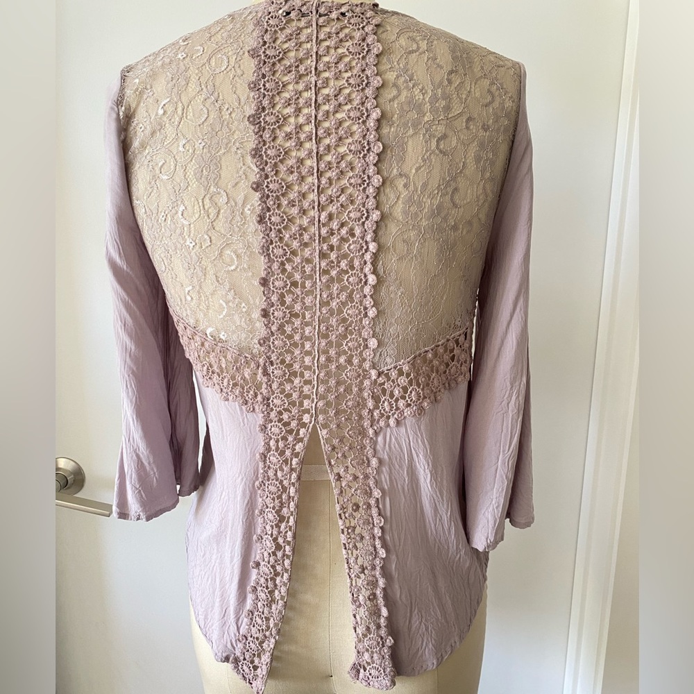 Mauve Crochet and Lace top